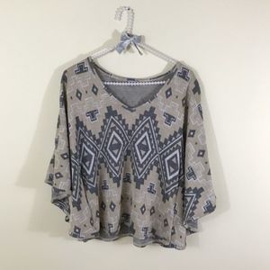 Charlotte Russe Aztec Tribal Batwing Top